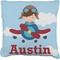 Airplane & Pilot Faux-Linen Throw Pillow 18" (Personalized)