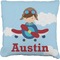 Airplane & Pilot Faux-Linen Throw Pillow 20" (Personalized)