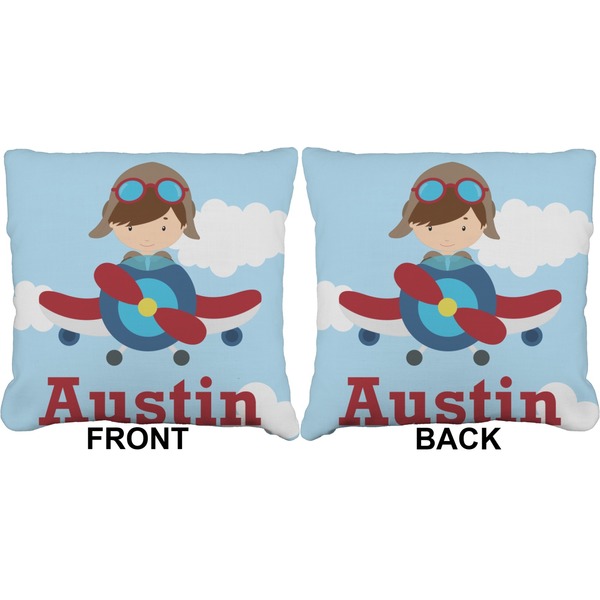 Airplane & Pilot Burlap Pillow Approval