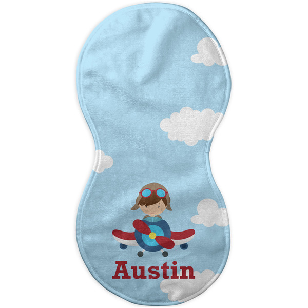 Airplane & Pilot Burp Peanut Shaped Flat