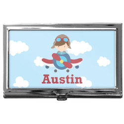 Airplane & Pilot Business Card Case