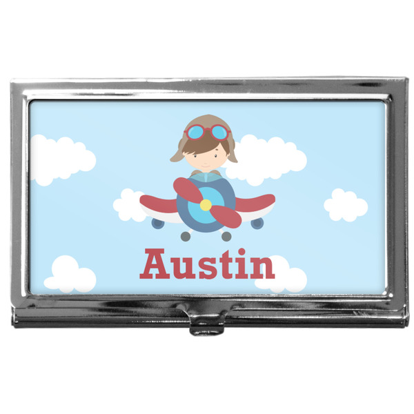 Custom Airplane & Pilot Business Card Case
