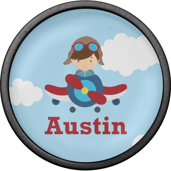 Airplane & Pilot Cabinet Knob - Black - Front