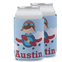 Airplane & Pilot Can Cooler (12 oz) w/ Name or Text