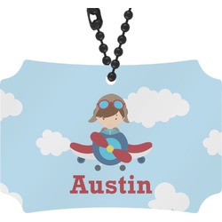 Airplane & Pilot Rear View Mirror Ornament (Personalized)