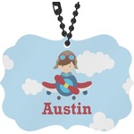 Airplane & Pilot Rear View Mirror Charm (Personalized)
