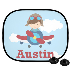 Airplane & Pilot Car Side Window Sun Shade (Personalized)