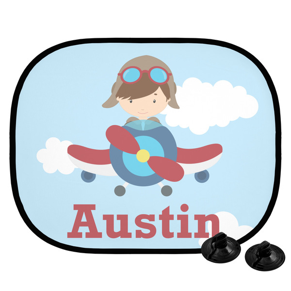 Custom Airplane & Pilot Car Side Window Sun Shade (Personalized)