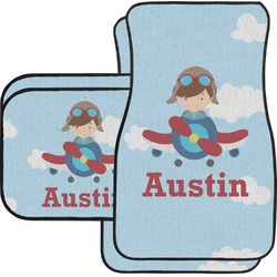 Airplane & Pilot Car Floor Mats Set - 2 Front & 2 Back (Personalized)