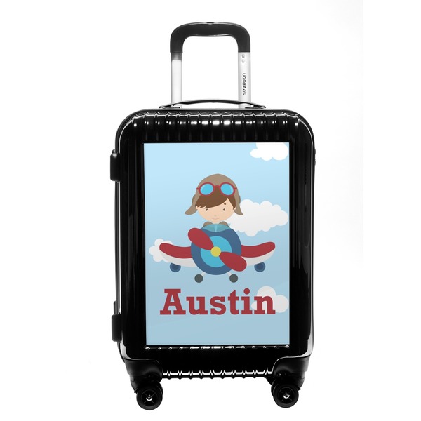 Custom Airplane & Pilot Carry On Hard Shell Suitcase (Personalized)