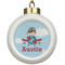 Airplane & Pilot Ceramic Ball Ornament (Personalized)