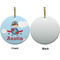 Airplane & Pilot Ceramic Flat Ornament - Circle Front & Back (APPROVAL)