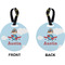 Airplane & Pilot Circle Luggage Tag (Front + Back)