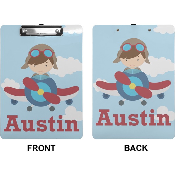 Airplane & Pilot Clipboard (Letter) (Front + Back)