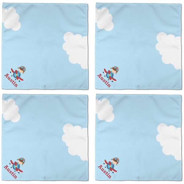 Airplane & Pilot Cloth Napkins - Personalized Dinner (APPROVAL) Set of 4