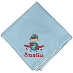 Airplane & Pilot Cloth Dinner Napkin - Single w/ Name or Text