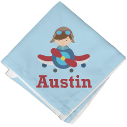 Airplane & Pilot Cloth Napkin w/ Name or Text