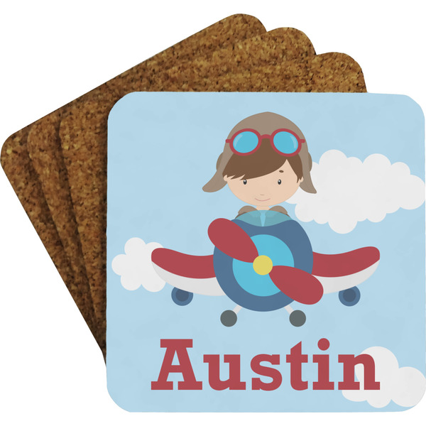 Airplane & Pilot Coaster Set (Personalized)