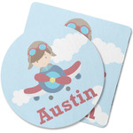 Airplane & Pilot Rubber Backed Coaster (Personalized)