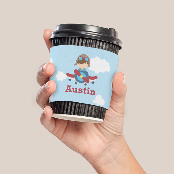 Airplane & Pilot Coffee Cup Sleeve - LIFESTYLE