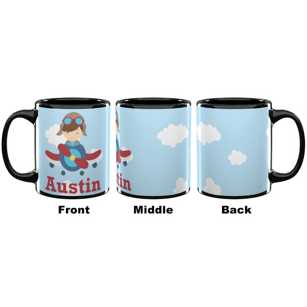 Airplane & Pilot Coffee Mug - 11 oz - Black APPROVAL