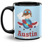 Airplane & Pilot 11 Oz Coffee Mug - Black (Personalized)