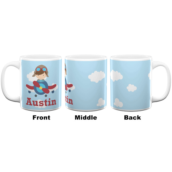 Airplane & Pilot Coffee Mug - 11 oz - White APPROVAL