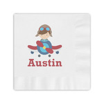 Airplane & Pilot Coined Cocktail Napkins (Personalized)