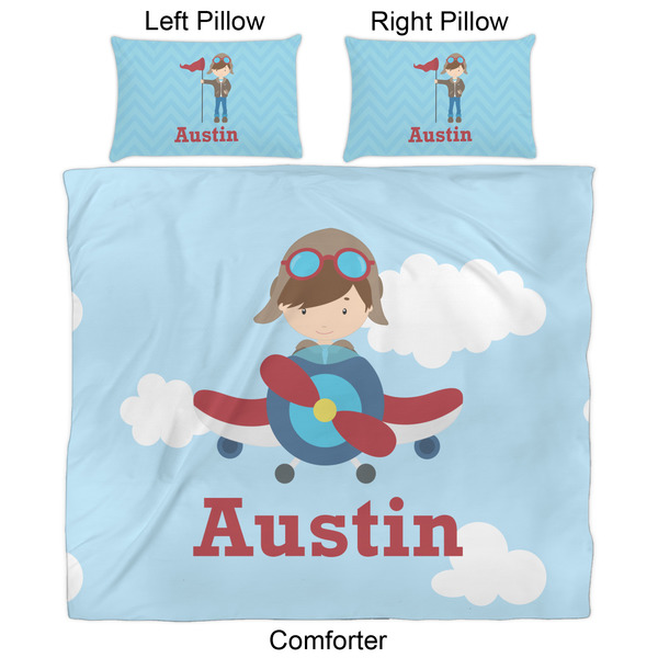 Airplane & Pilot Comforter Set - King - Approval