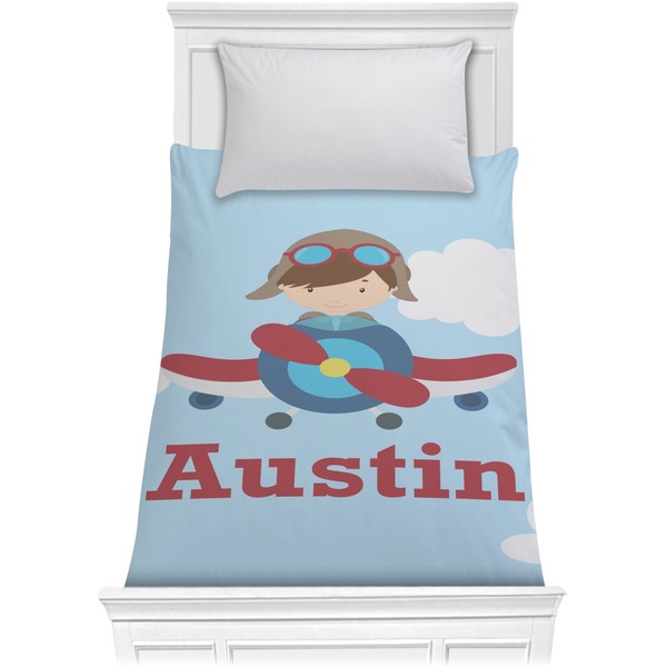 Custom Airplane & Pilot Comforter - Twin (Personalized)