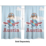 Airplane & Pilot Curtain Panel - Custom Size (Personalized)