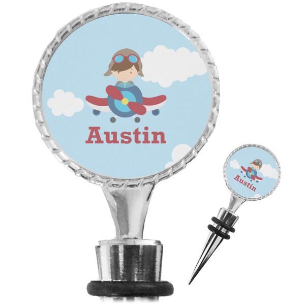 Custom Airplane & Pilot Wine Bottle Stopper (Personalized)