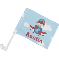 Airplane & Pilot Car Flag - Small w/ Name or Text