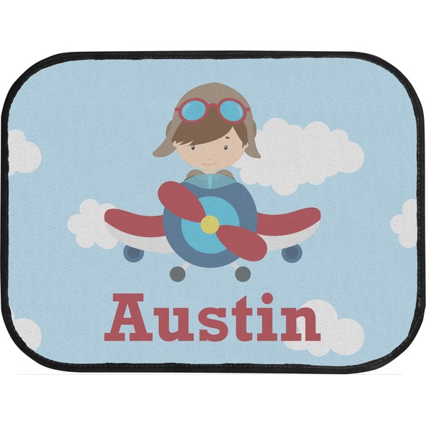 Airplane & Pilot Custom Car Floor Mats (Back Seat)