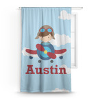 Airplane & Pilot Curtain Panel - Custom Size (Personalized)