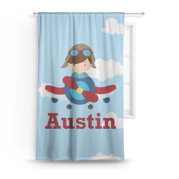 Custom Airplane & Pilot Curtain Panel - Custom Size (Personalized)