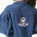 Airplane & Pilot Twill Iron On Patch - Custom Shape - X-Large