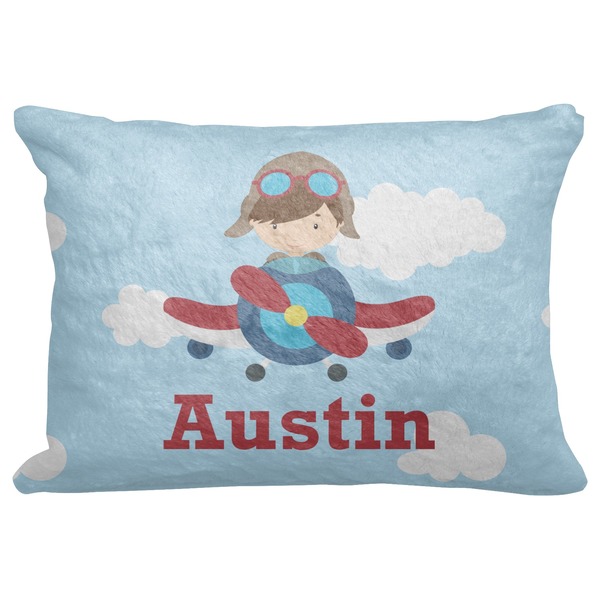 Custom Airplane & Pilot Decorative Baby Pillowcase - 16"x12" (Personalized)