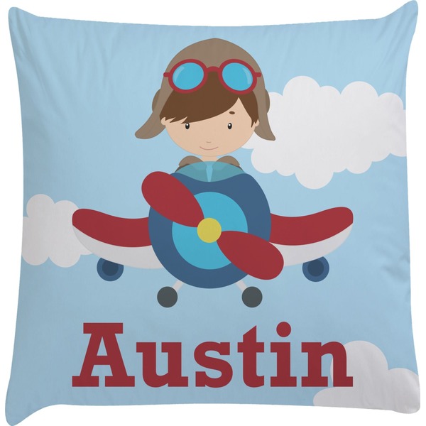 Custom Airplane & Pilot Decorative Pillow Case (Personalized)