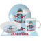 Airplane & Pilot Dinner Set - 4 Pc (Personalized)