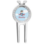 Airplane & Pilot Golf Divot Tool & Ball Marker (Personalized)