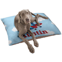 Airplane & Pilot Dog Bed - Large w/ Name or Text