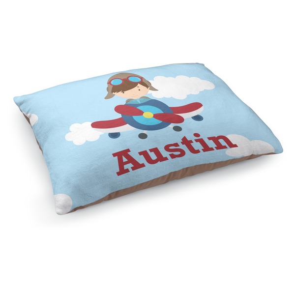 Custom Airplane & Pilot Dog Bed - Medium w/ Name or Text