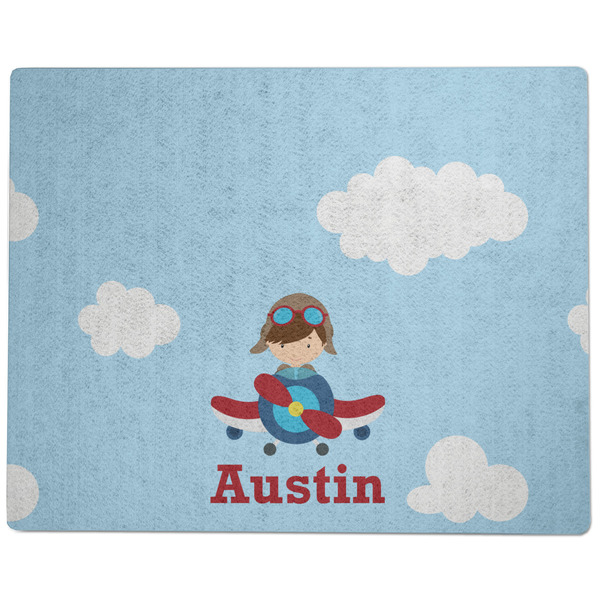 Airplane & Pilot Dog Food Mat - Large without Bowls