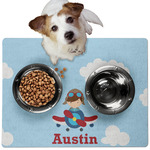 Airplane & Pilot Dog Food Mat - Medium w/ Name or Text