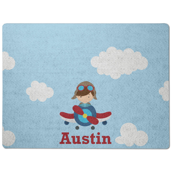 Airplane & Pilot Dog Food Mat - Medium without bowls