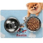 Airplane & Pilot Dog Food Mat - Small w/ Name or Text