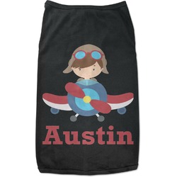Airplane & Pilot Black Pet Shirt (Personalized)