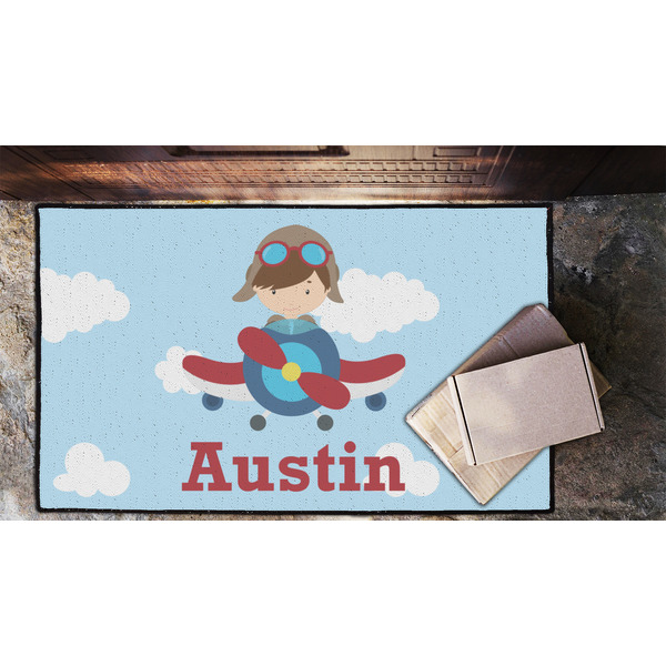 Airplane & Pilot Door Mat - LIFESTYLE (Lrg)