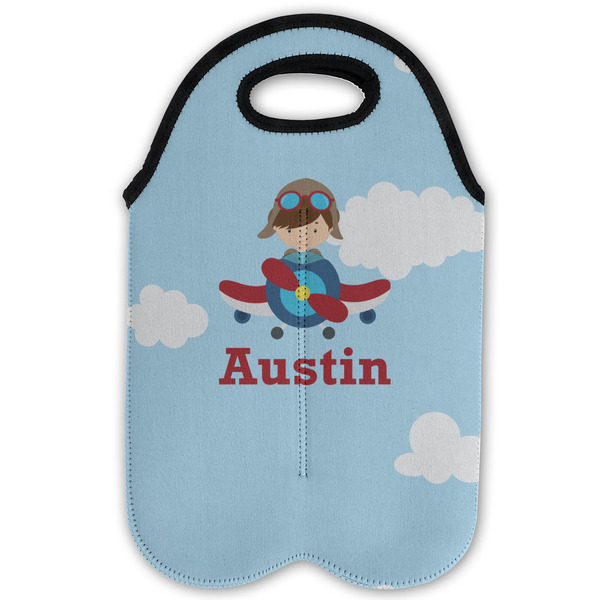 Airplane & Pilot Double Wine Tote - Flat (new)